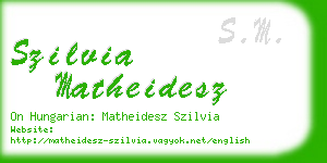 szilvia matheidesz business card